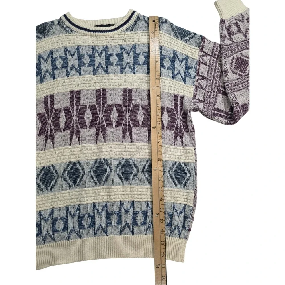 Vtg 90s Botany500 Professorcore Sweater Mens Large Grandpacore Abstract Knit